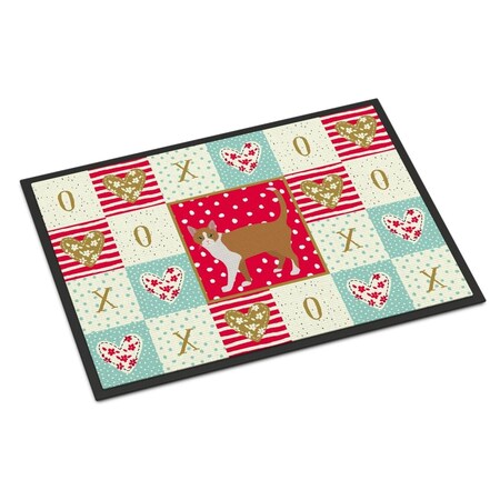 Carolines Treasures 18 x 27 in. Brazilian Shorthair Cat Love Indoor or Outdoor Mat CK5565MAT